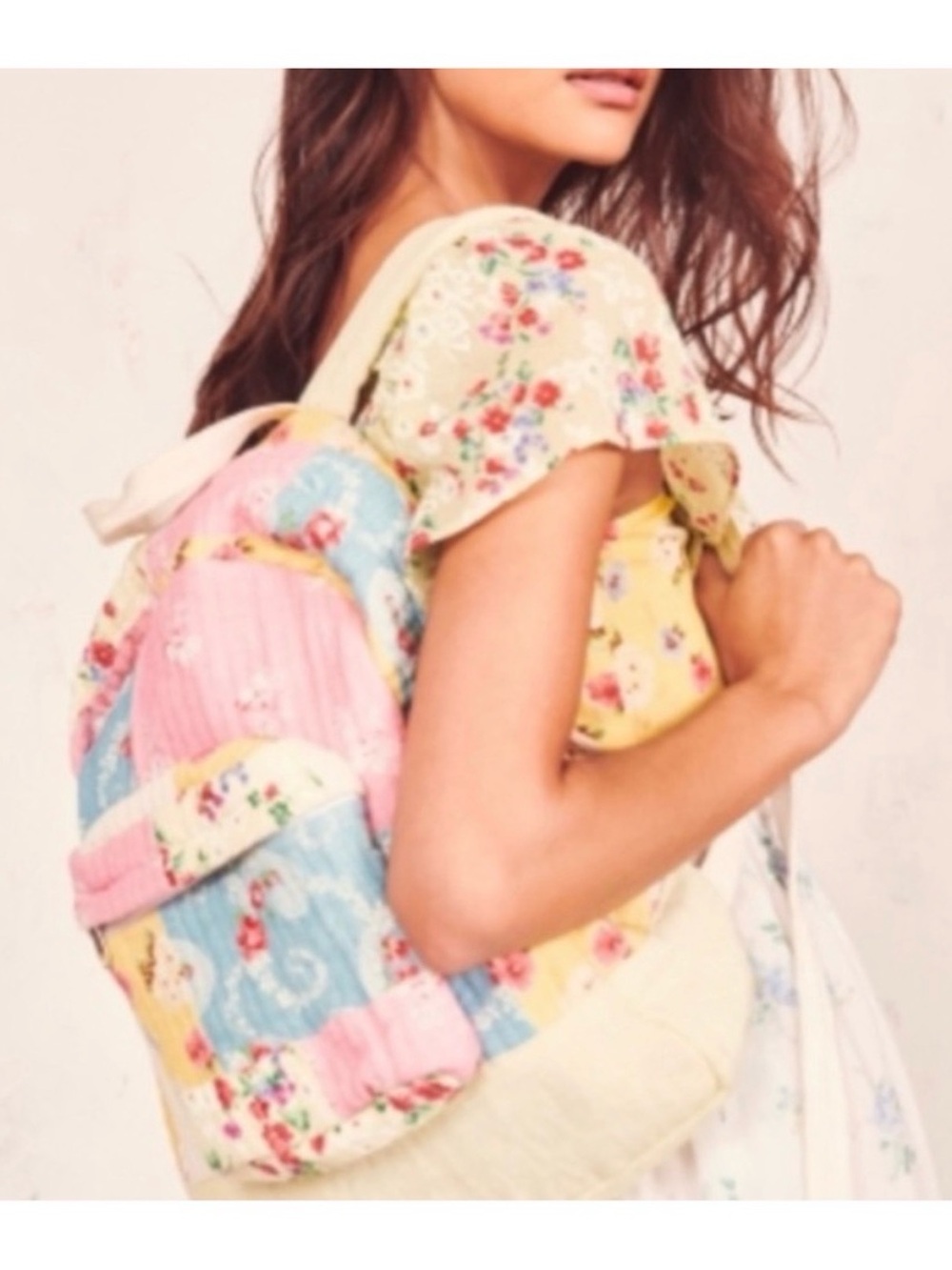 Loveshackfancy mini Vega Patchwork Quilted Floral Backpack rare
